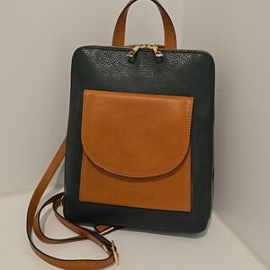 Stylish Tan and Black Women's Backpack